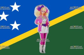 Два доллара Соломоновых островов - монета 2 доллара Барби и рокеры