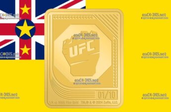 Двадцать пять долларов Ниуэ - монета 25 долларов Золотая перчатка - UFC