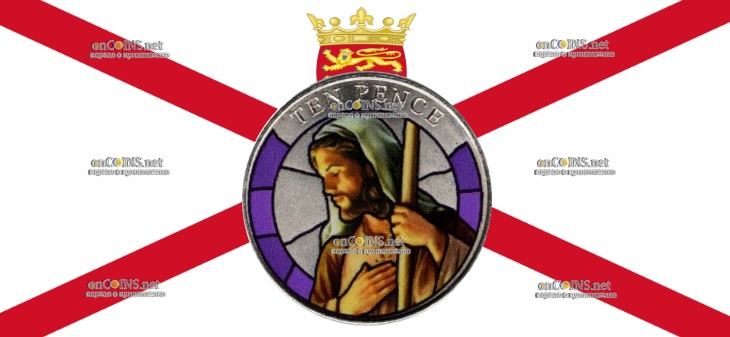 Гибралтар десять пенсов - монета 10 пенсов Святой Иосиф