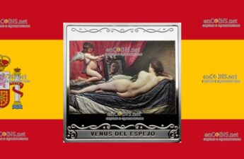 Испанские десять евро, монета 10 евро Венера с зеркалом