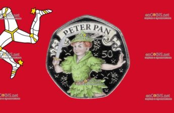 Медно-нифкелевые 50 пенсов Острова Мэн - монету 50 пенсов Питер Пэн