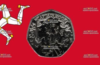 Медные 50 пенсов Острова Мэн - монету 50 пенсов Капитан Крюк