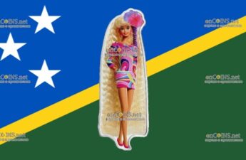 Монета 2 доллара Соломоновых островов - монета 2 доллара Барби Totally Hair