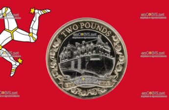 Монета 2 фунта острова Мэн - монета 2 фунта Эдинбургский замок