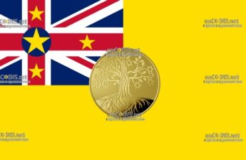 Монета 8 баксов Ниуэ - монета 8 долларов Древо Жизни