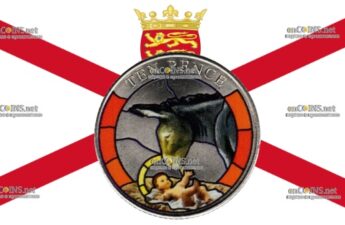 Монета десять пенсов Гибралтара - монета 10 пенсов Осел и младенец Иисус