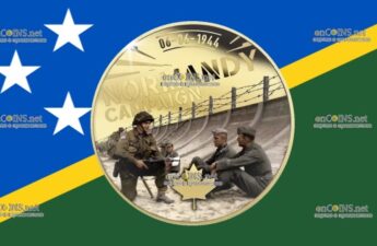 Монета пол доллара Соломоновых островов - монета 50 центов Нормандская кампания