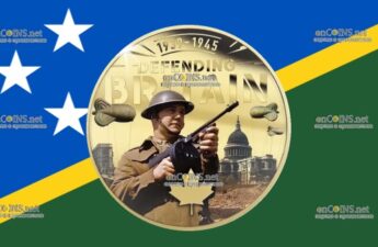 Пятьдесят центов Соломоновых островов - монета пол доллара Защита Британии