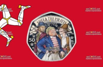 Серебро пятьдесят пенсов Острова Мэн - монету 50 пенсов Мистер Сми и Пираты