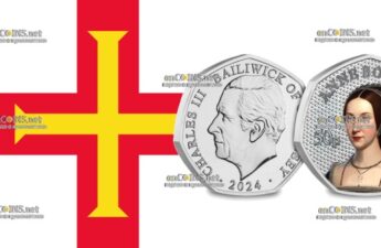 Серебряная монета 50 пенсов Остров Гернси - монета 50 пенсов Анна Болейн