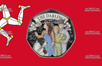 Серебряные пятьдесят пенсов Острова Мэн - монету 50 пенсов Дарлингс