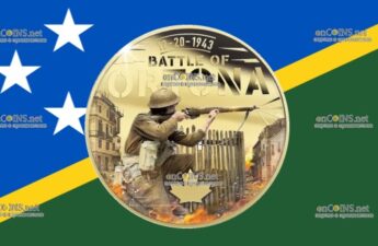 Соломоновы острова монета пятьдесят центов - монета пол доллара Битва при Ортоне