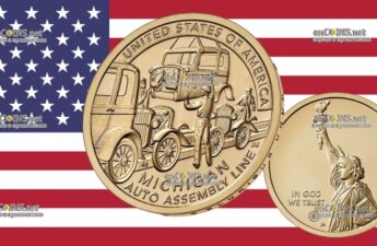 1 доллар США - монета 1 доллар Конвейер автомобилей Форд