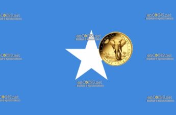 20 шиллингов Сомали - золотая монета 20 шиллингов Слон