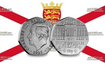 50 пенсов Остров Джерси - монета 50 пенсов Букингемский дворец