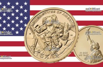 Монета 1 доллар США - монета 1 доллар Космический центр имени Линдона Джонсона