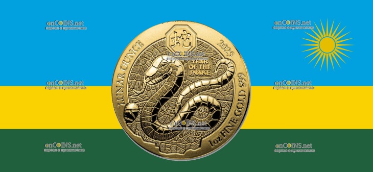 Монета сто франков Руанды – монета 100 франков Год Змеи