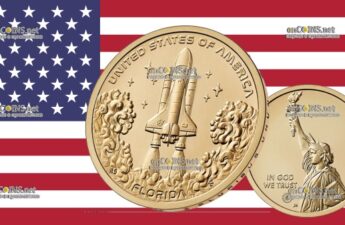Один доллар США - монета 1 доллар Мыс Канаверал