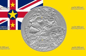 Серебряные 10 долларов Ниуэ – монета 10 долларов Чешский лев