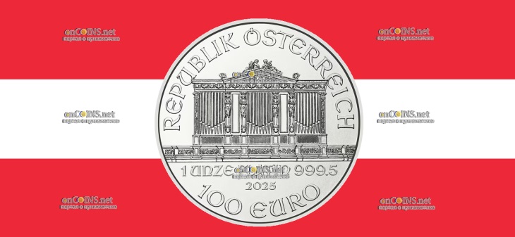 Австрия платиновые 100 евро - монеты 100 евро Венская филармония