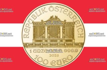 Австрия золотые 100 евро - монеты 100 евро Венская филармония