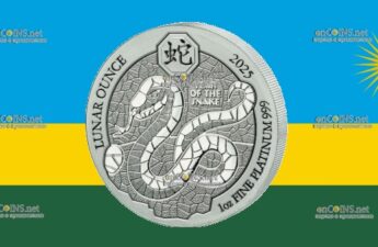 Платиновые 100 франков Руанды – монета 100 франков Год Змеи