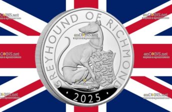 10 фунтов Великобритании - монеты 10 фунтов Белая борзая Ричмонда