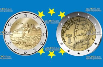 Италия и Мальта выпустила памятные монеты 2 евро
