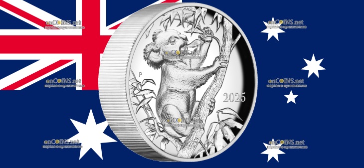 Серебряная монета 10 долларов Австралия - 10 долларов Коала