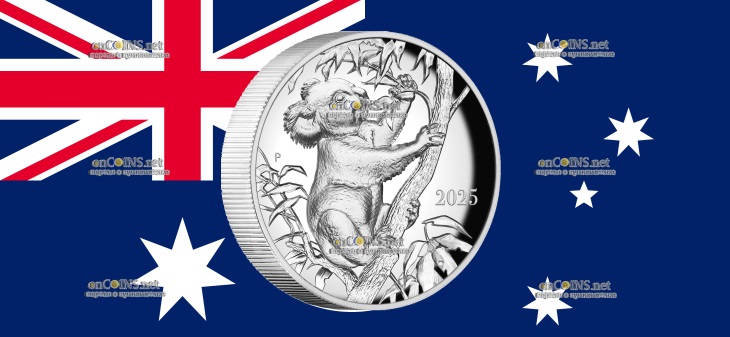 Серебряная монета 2 доллара Австралия - 2 доллара Коала