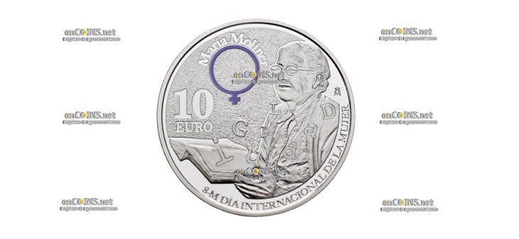 10 евро Испании - монета 10 евро Испании Мария Молинер