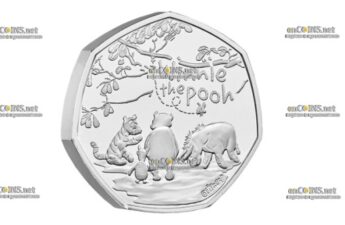 британская 50-пенсовая монета - Винни-Пух, 2022 года