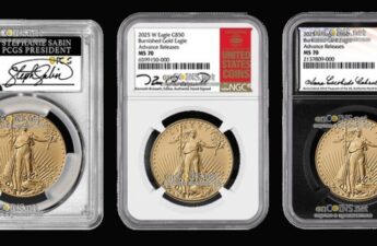 Эксклюзивные версии монет $50 Burnished Gold Eagle с автографами