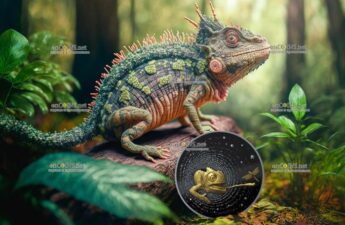 Le Grand Mint отчеканил монету Хамелеон