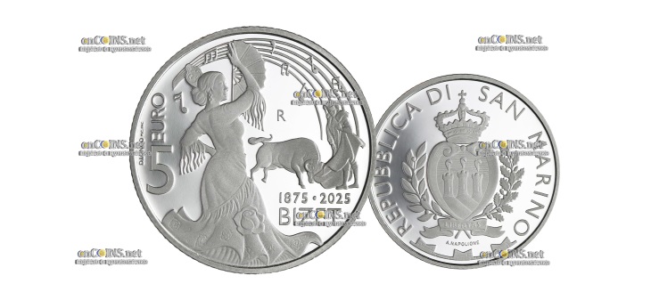 Монета €5 Сан-Марино Жорж Бизе