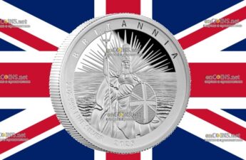 Серебряные 5 фунтов Британии - монета 5 фунтов Британия