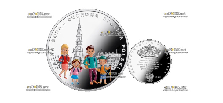 Монета 10 злотых Ясна Гура — духовная столица Польши