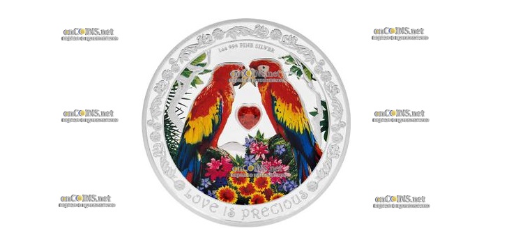 Монета $2 Ниуэ Любовь драгоценна – Ара