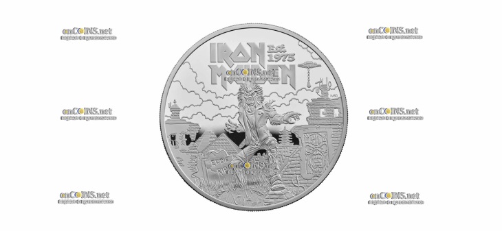 Монета £5 Британии Iron Maiden