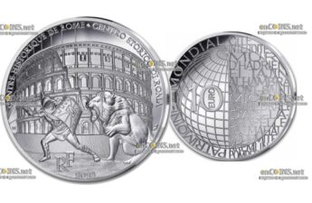 Монета €10 Франции Колизей в Риме — символ вечности