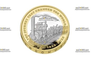 Серебро монета Британии £2 200-летие Железной Дороги