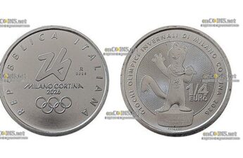 Ходовая монета ¼ евро Италии Mascot