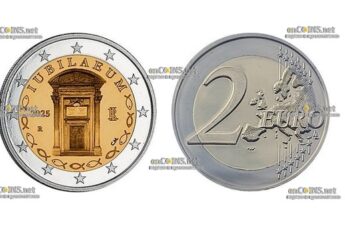 Ходовая монета Италии 2 евро Iubilaeum 2025