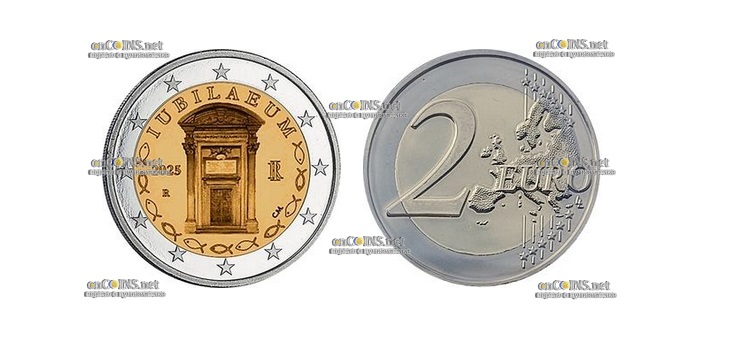 Ходовая монета Италии 2 евро Iubilaeum 2025