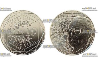 Монета 10€ Франции Жак Делор