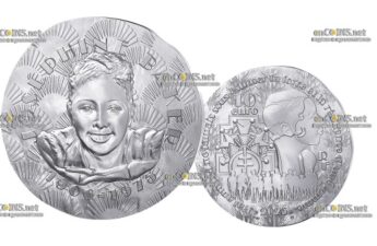 Монета 10€ Франции Жозефина Бейкер