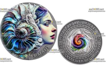 Монета 2000 франков КФА Камеруна Русалка