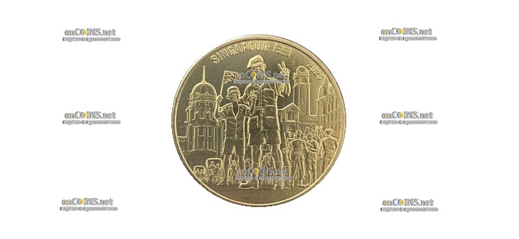 Монета четверть евро Франции V-DAY Сингапур