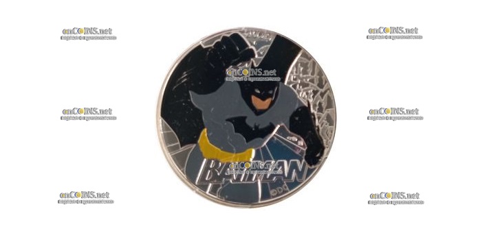 Серебряная монета Франции 10 EURO Бэтмен