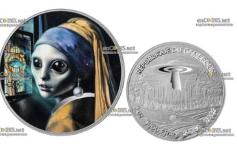 Монета Камеруна 1000 франков КФА Девушка с жемчужной сережкой